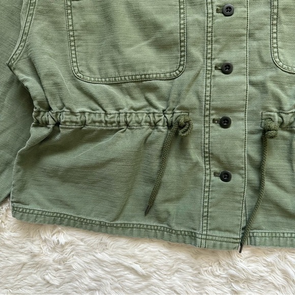 Madewell Claremont Drawstring Jacket Button Up Military Workwear Palm Tree XL - Picture 8 of 15